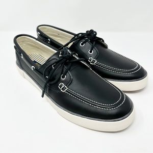 POLO RALPH LAUREN SANDER LEATHER BOAT DECK LOAFERS BLACK 11.5‎
